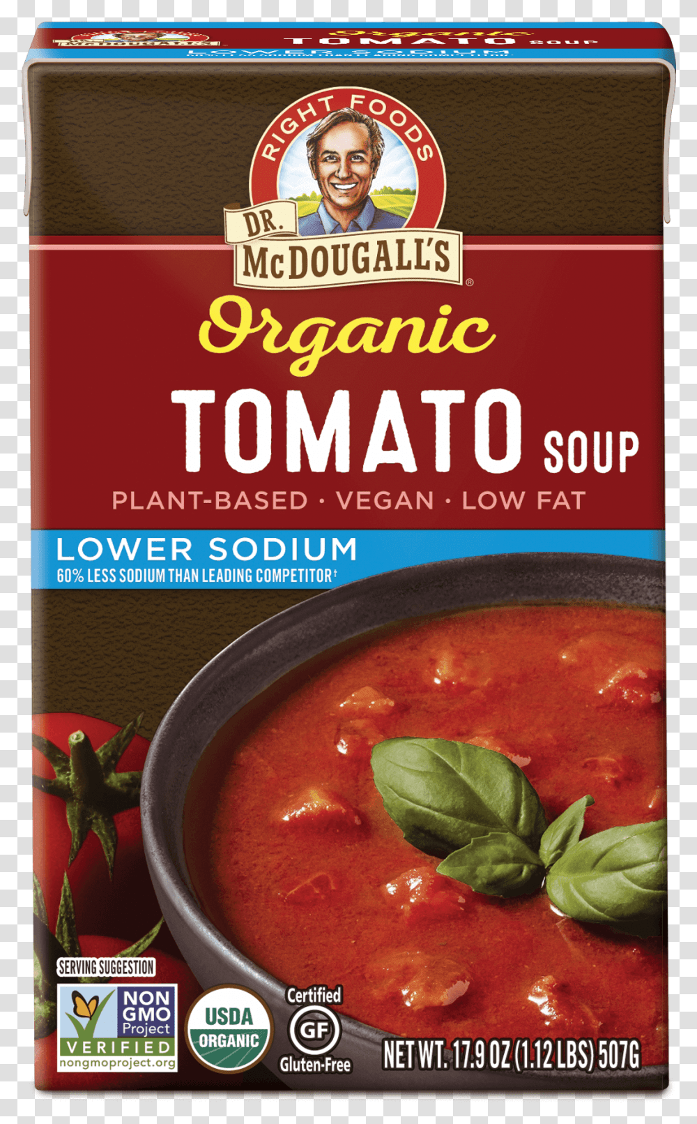 Organic Chunky Tomato Gluten Free Lower Sodium Soup John A. Mcdougall, Bowl, Dish, Meal, Food Transparent Png