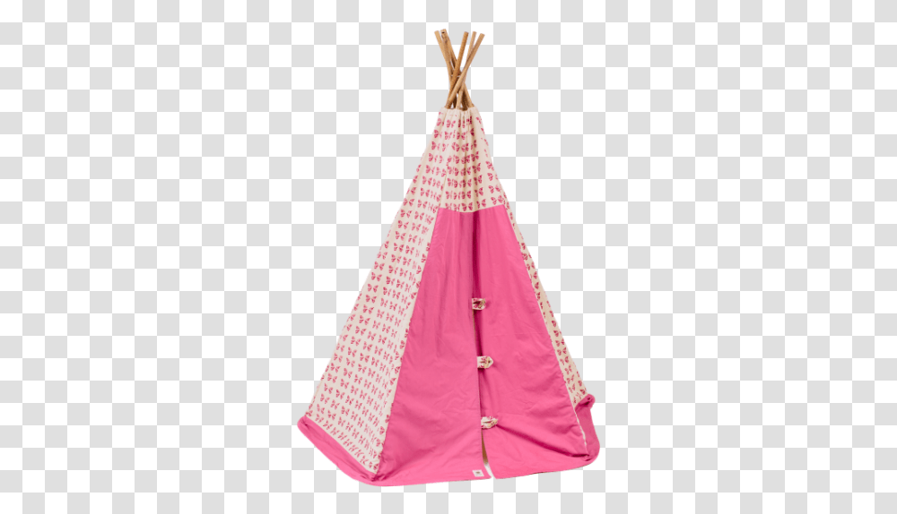Organic Cotton Canvas Teepee With Bamboo Poles Pink Tent, Clothing, Apparel, Wedding Gown, Fashion Transparent Png