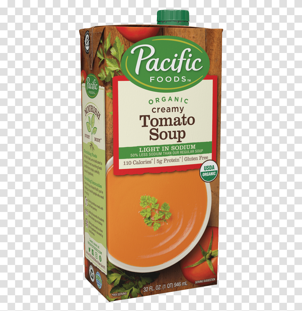 Organic Creamy Tomato Soup Light In Sodium 32oz Pacific Roasted Red Pepper And Tomato Soup, Plant, Vase, Jar, Pottery Transparent Png