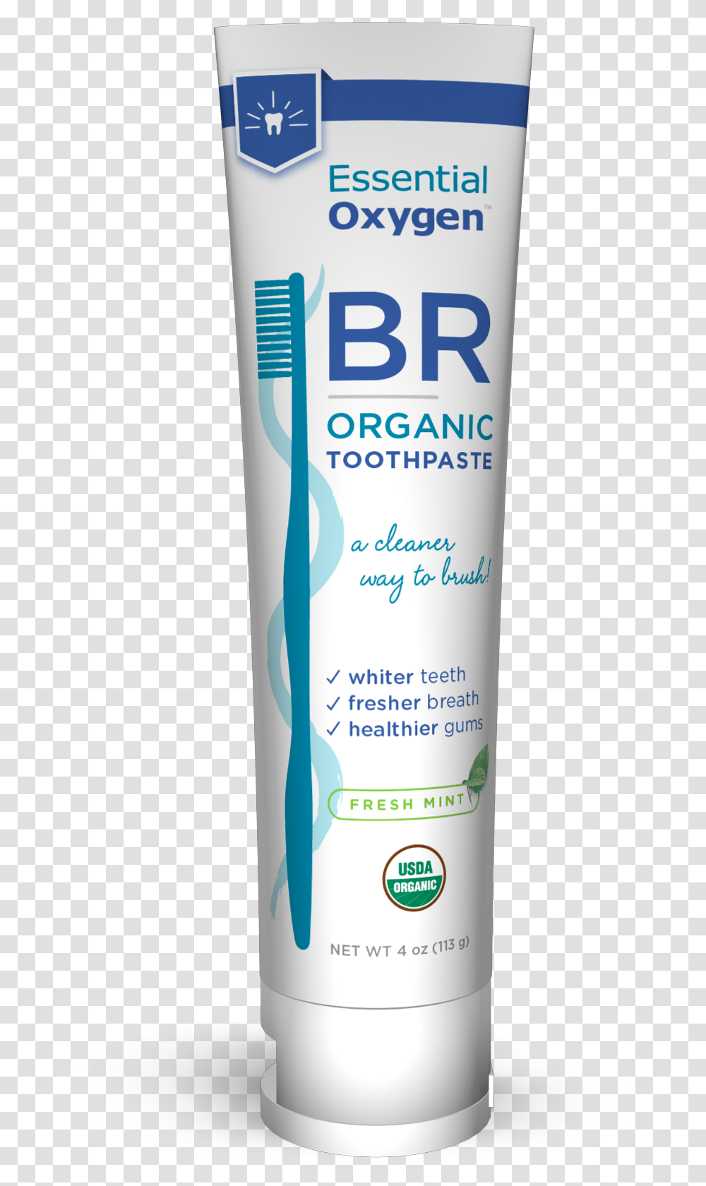 Organic Essential Oxygen Toothpaste Essential Oxygen Toothpaste, Bottle, Lotion, Cosmetics, Sunscreen Transparent Png
