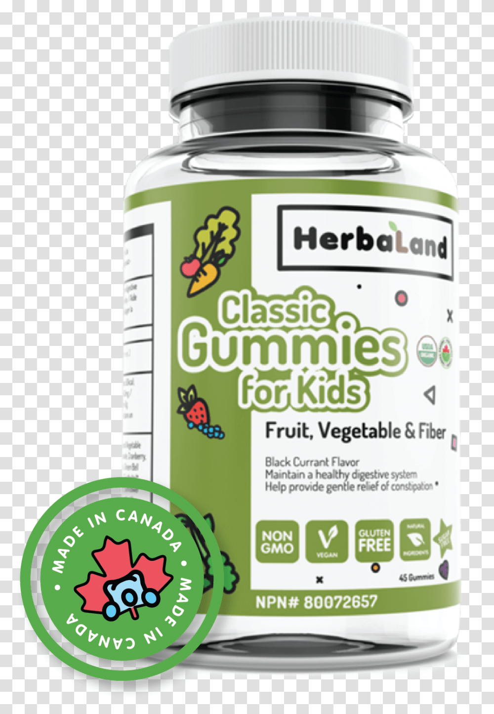 Organic Fiber Gummies, Label, Plant, Shaker Transparent Png