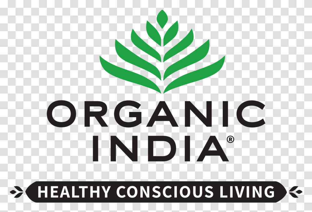 Organic India, Logo, Trademark, Plant Transparent Png