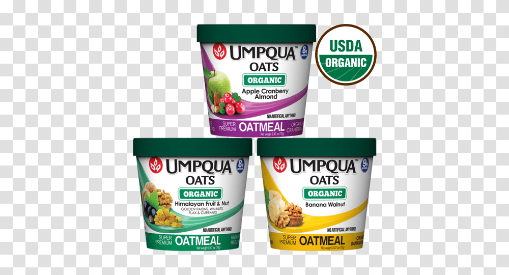 Organic Oatmeal Cups Umpqua Oats, Yogurt, Dessert, Food Transparent Png