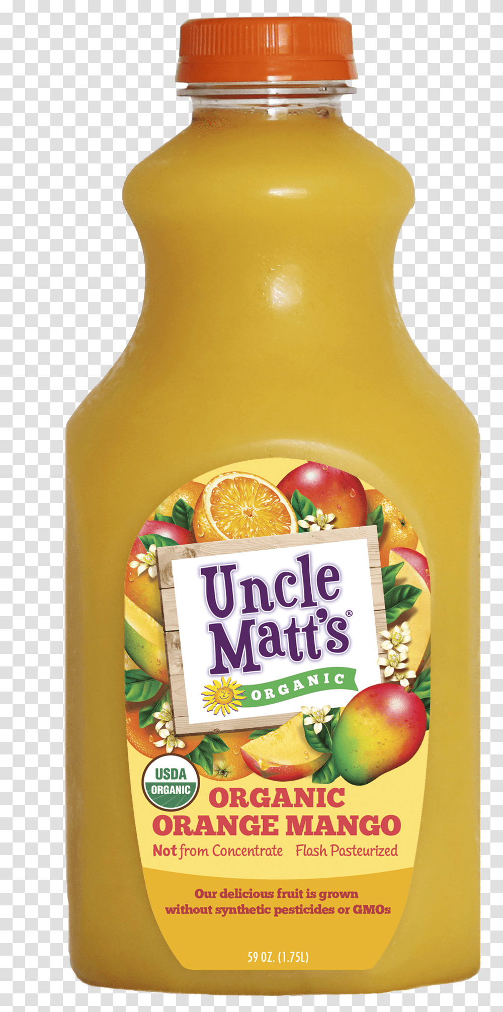 Organic Orange Mango Juice Uncle Matt's Organic Pulp Free Orange Juice, Beverage, Food, Plant, Fruit Transparent Png