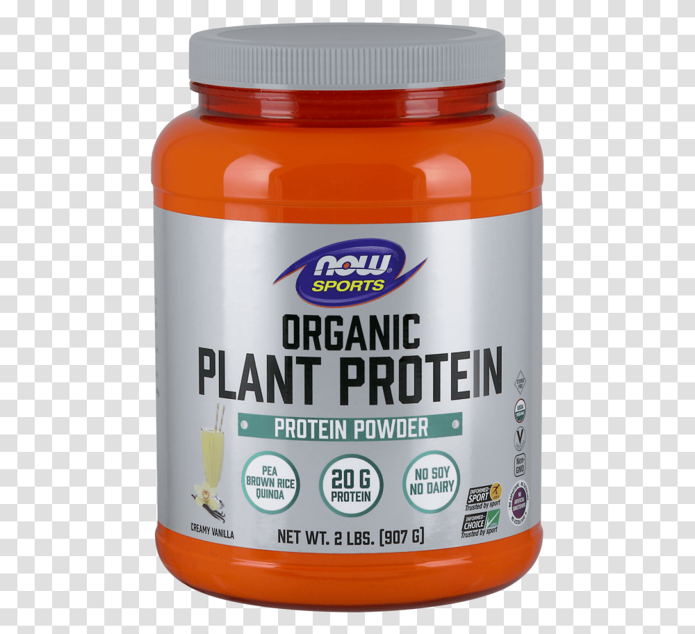 Organic Plant Protein Powder Now Sports Pea Protein, Food, Jar, Bottle, Tin Transparent Png