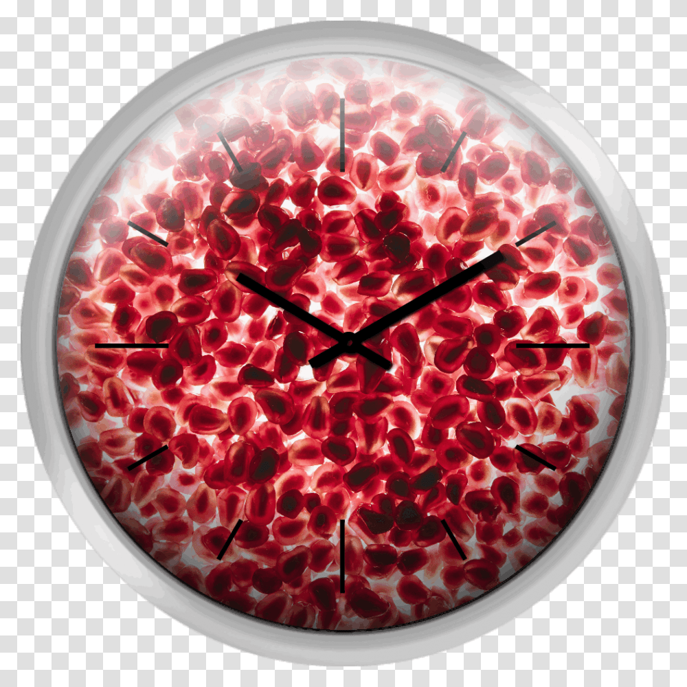 Organic Pomegranate Seeds Circle, Clock, Analog Clock, Wall Clock, Bowl Transparent Png