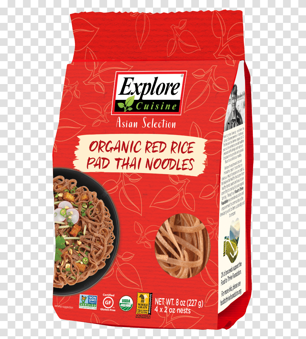 Organic Red Rice Pad Thai Noodles Food, Pasta, Plant, Vermicelli, Meal Transparent Png