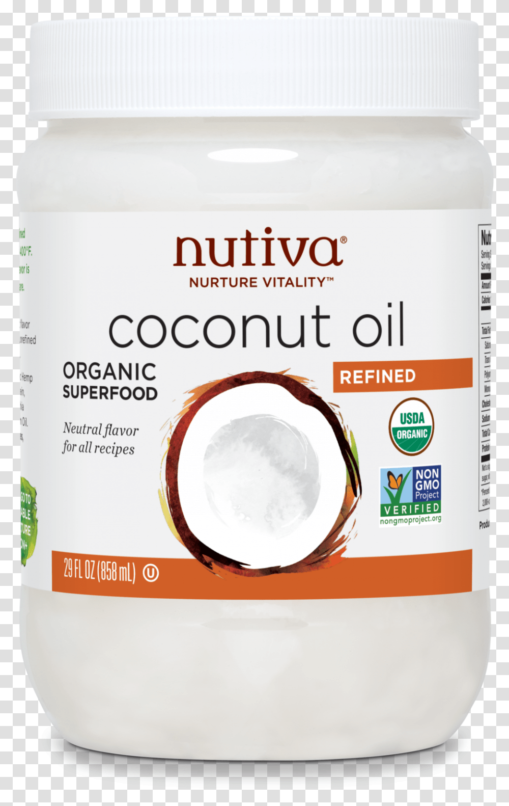 Organic Refined Coconut OilquotData Zoomquotcdn Nutiva Coconut Oil Organic 15 Fl Oz, Plant, Vegetable, Food, Fruit Transparent Png