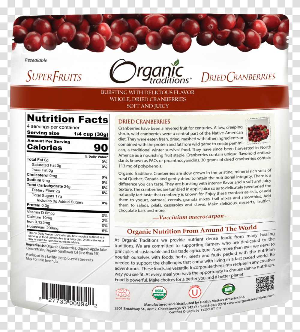 Organic Traditions Daily Probiotic Cranberry Supreme, Advertisement, Flyer, Poster, Paper Transparent Png
