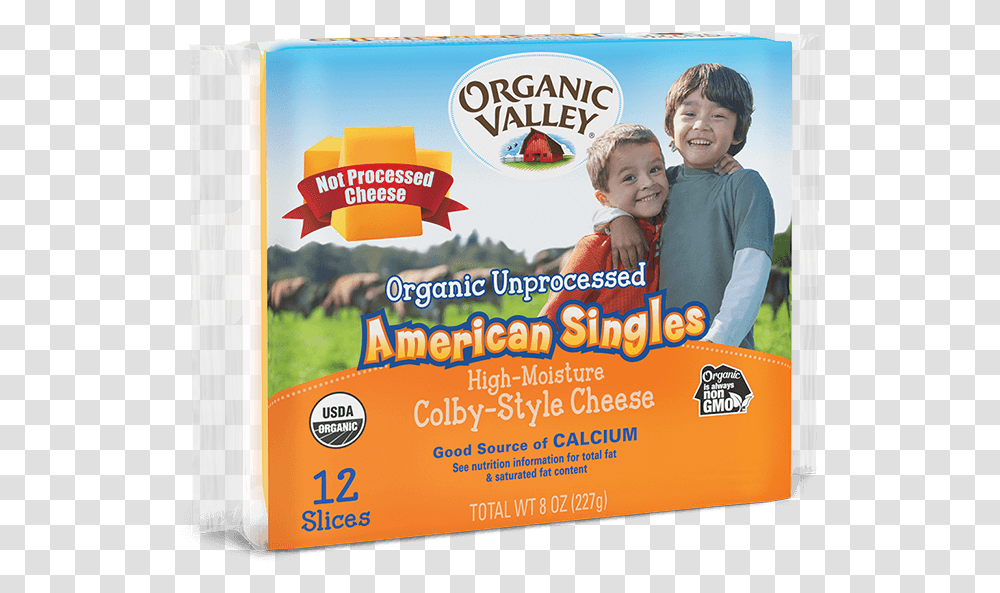 Organic Valley American Cheese, Person, Advertisement, Poster, Food Transparent Png