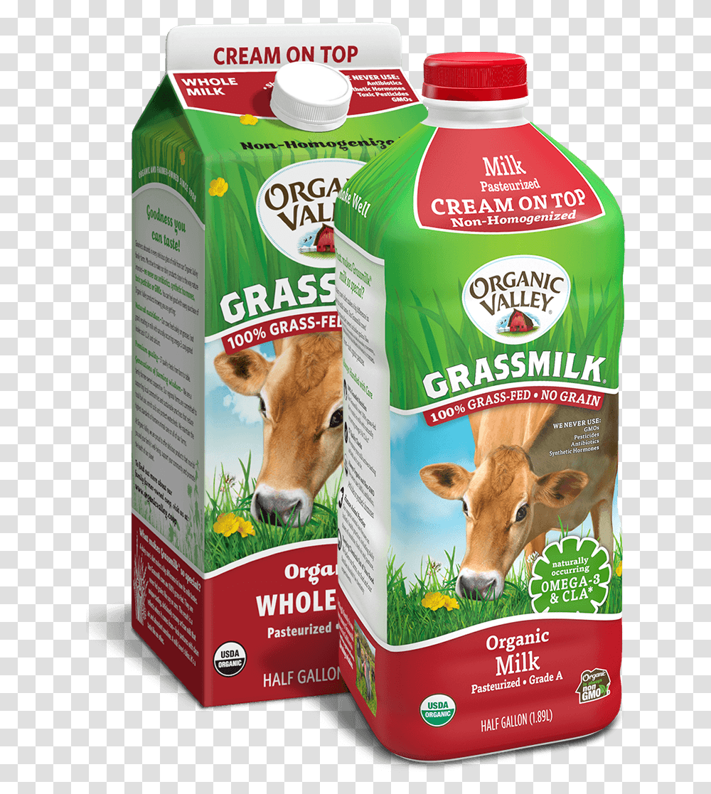 Organic Valley Grassmilk, Cow, Mammal, Animal, Food Transparent Png