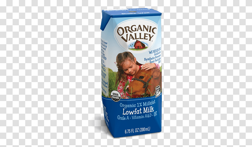 Organic Valley Single Serve Low Fat Milk, Person, Tin, Aluminium, Can Transparent Png