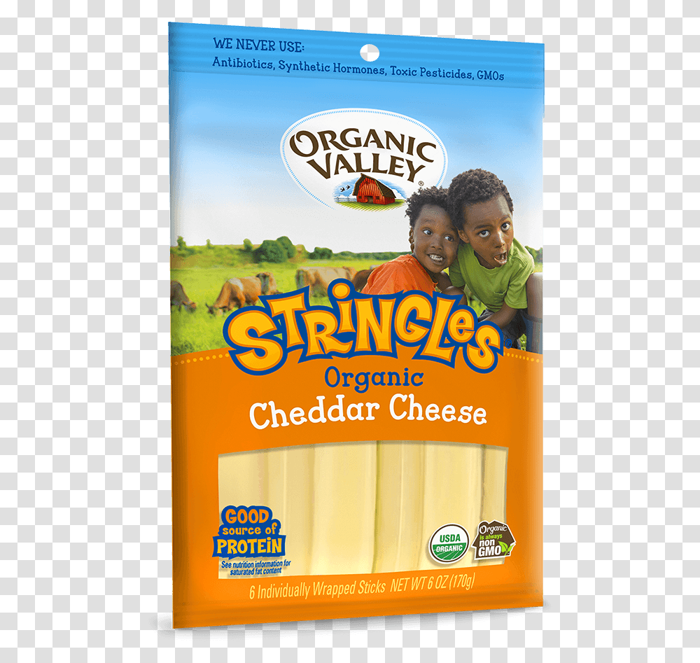 Organic Valley Stringles, Person, Advertisement, Poster, Cow Transparent Png