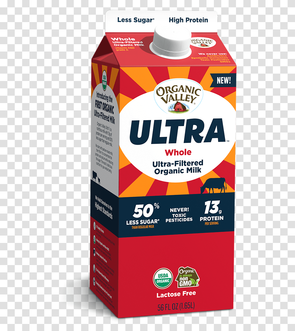 Organic Valley Ultra Filtered Milk, Poster, Advertisement, Flyer, Paper Transparent Png