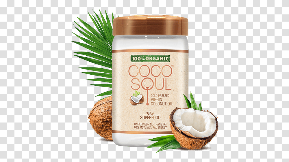Organic Virgin Coconut Oil Coco Soul Coconut Oil, Plant, Vegetable, Food, Fruit Transparent Png