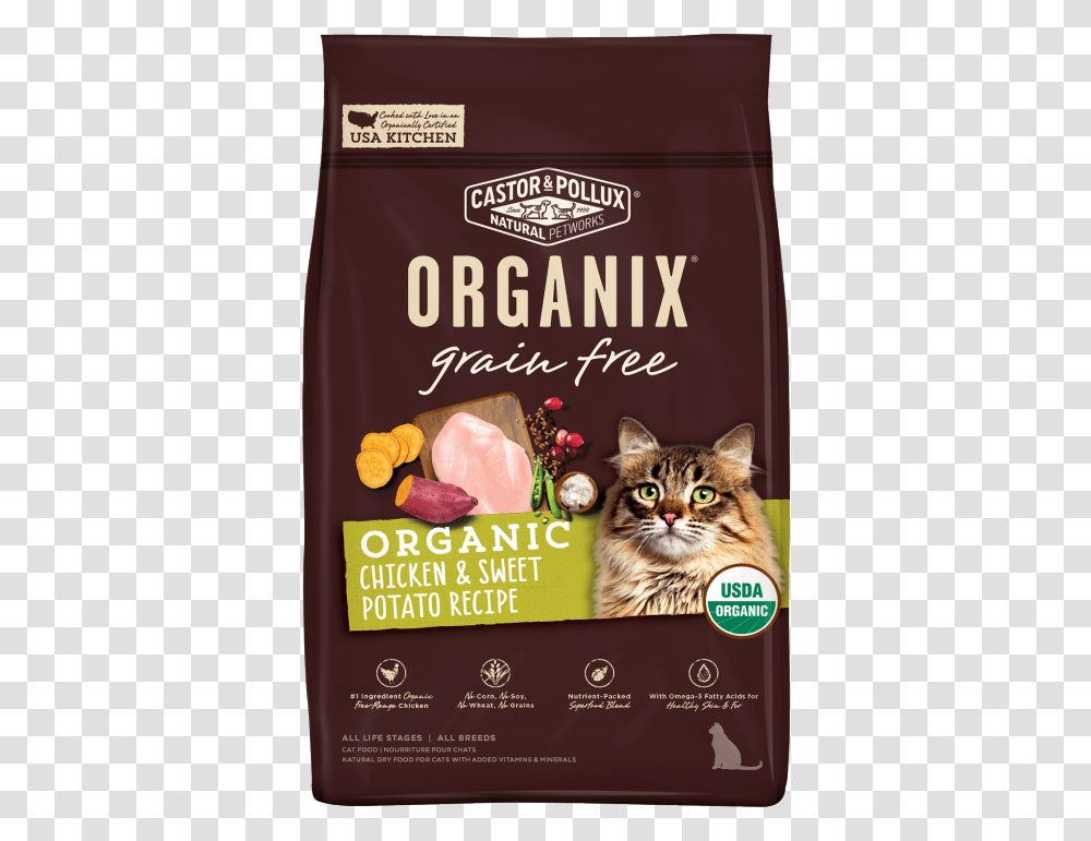 Organix Chicken And Sweet Potato, Cat, Advertisement, Poster, Label Transparent Png