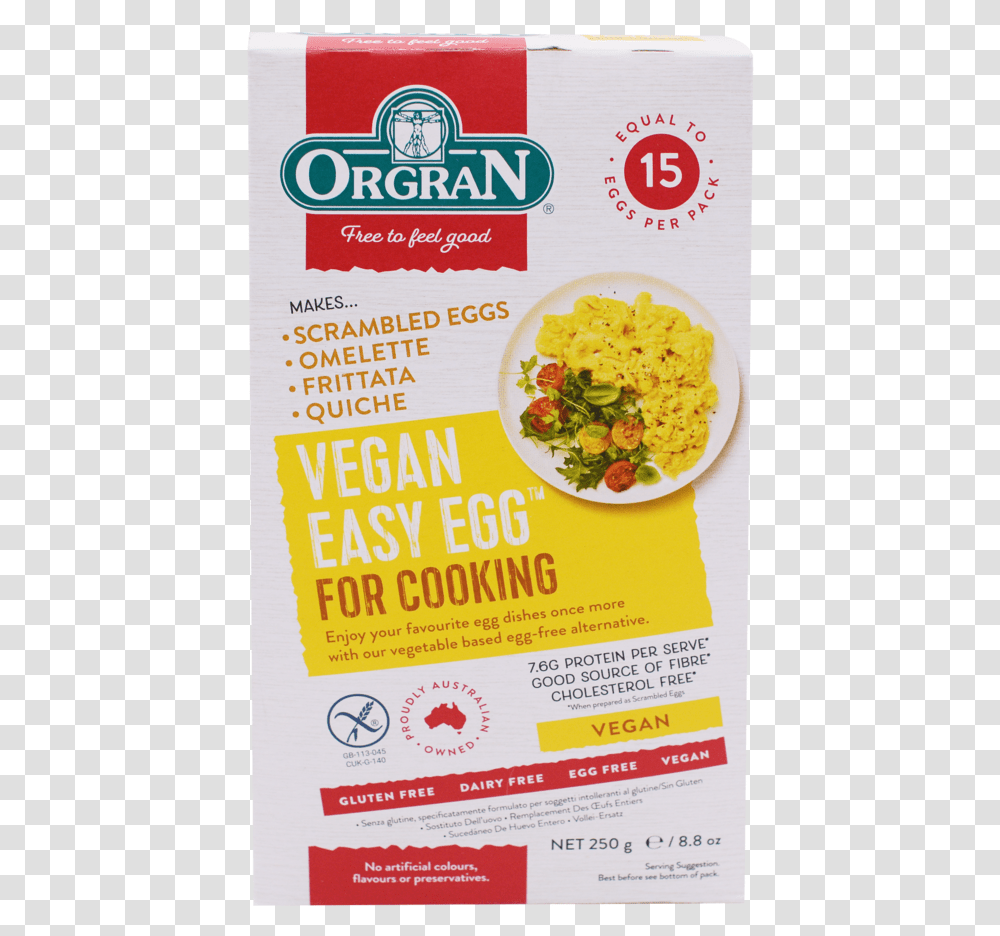 Orgran Vegan Easy Egg 250g Orgran Egg, Advertisement, Flyer, Poster, Paper Transparent Png