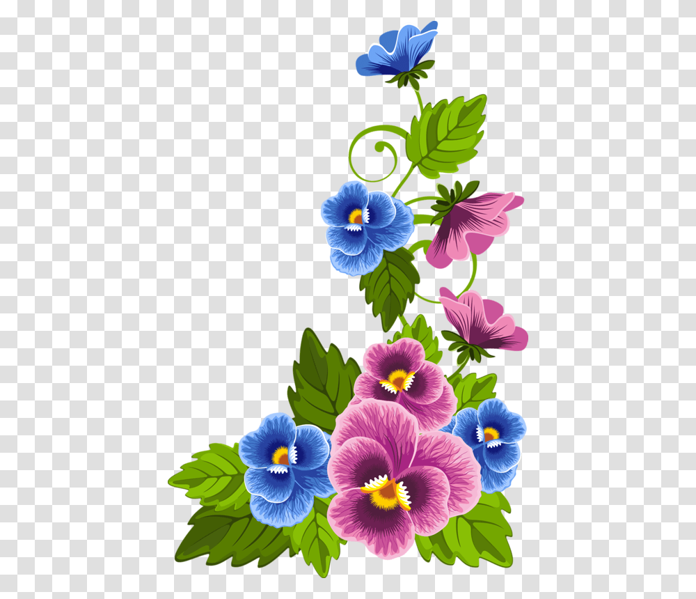 Orig Floral Art Flowers, Plant, Blossom, Geranium, Pansy Transparent Png