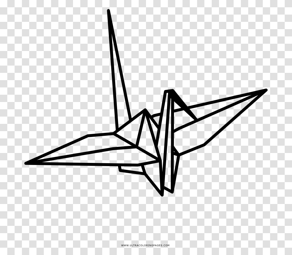 Origami Crane Coloring Page, Gray, World Of Warcraft Transparent Png