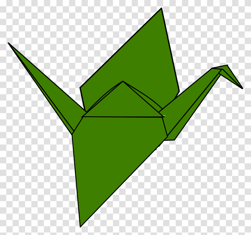 Origami Crane Green Paper Art Bird Japan Design Background Origami Clipart Transparent Png