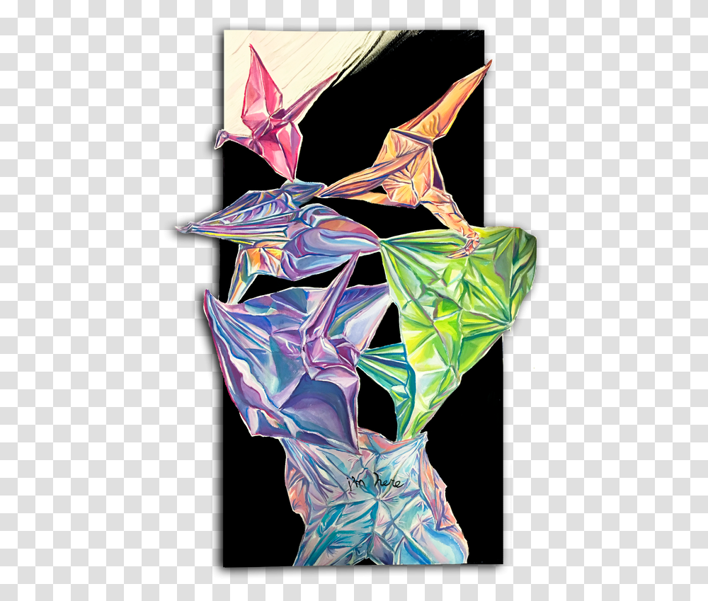 Origami Crane Illustration, Paper, Collage Transparent Png