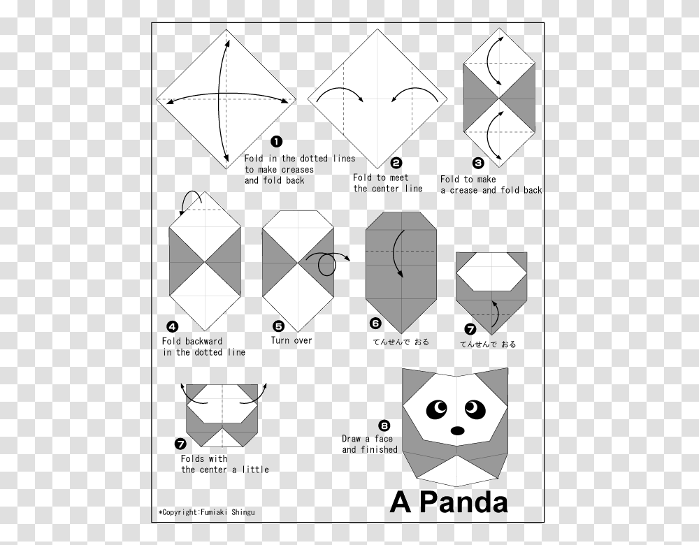 Origami Koala Make An Origami Panda, Diagram, Pattern, Plot Transparent Png