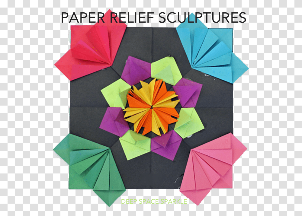 Origami Relief Sculptures Deep Space Sparkle Paper Sculpture Radial Relief, Art, Rug Transparent Png