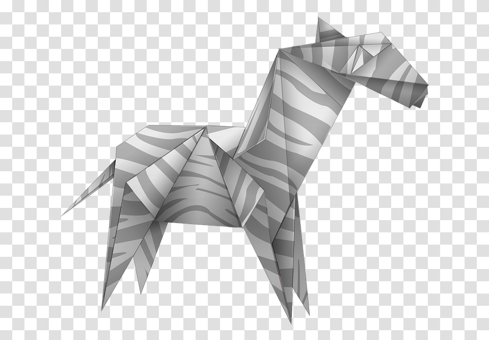 Origami Zebra Black And White Free Image On Pixabay Paper Animal, Art Transparent Png