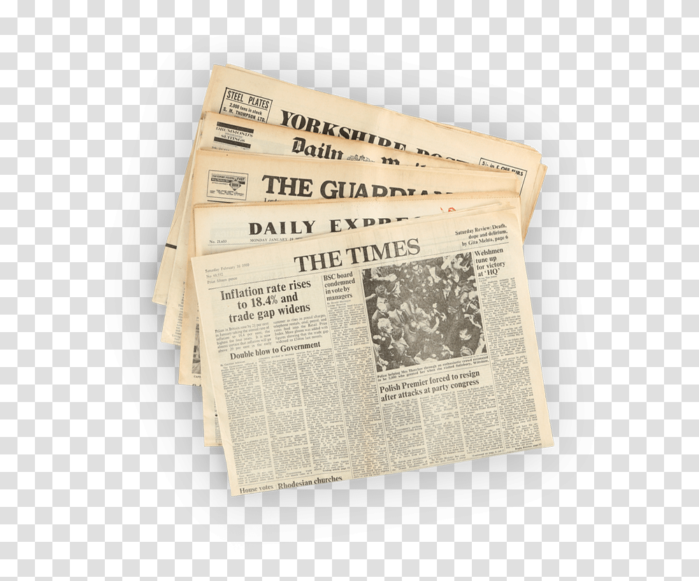 Original 1979 Newspapers 1990 Newspaper, Text Transparent Png