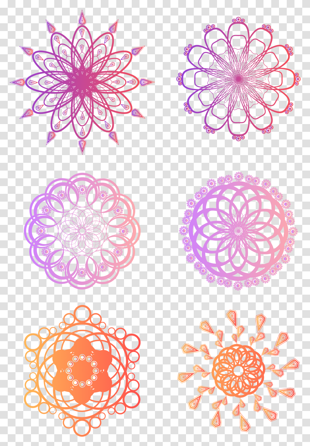Original Colorful Gradient Coral Red And Vector, Pattern, Lace, Embroidery Transparent Png