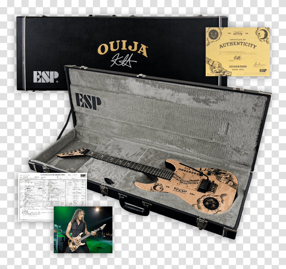 Original Esp Kirk Hammett Ouija Natural, Person, Human, Guitar, Leisure Activities Transparent Png