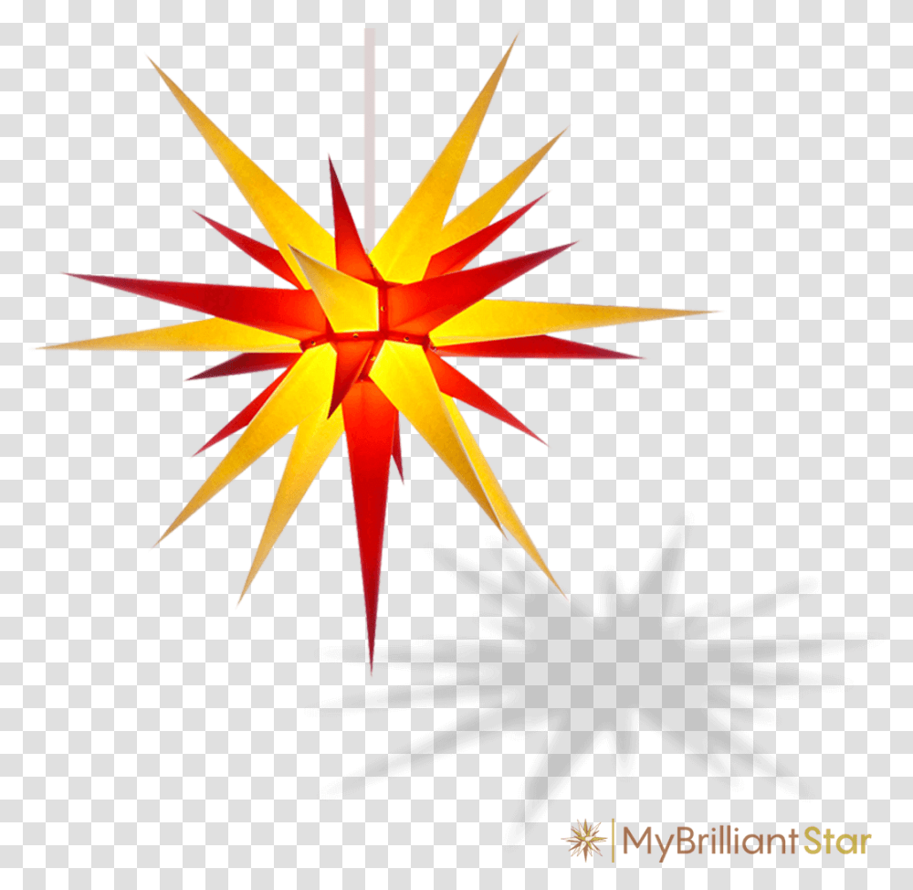 Original Herrnhut Paper Star Yellow Red 80 Cm Moravian Star, Star Symbol Transparent Png