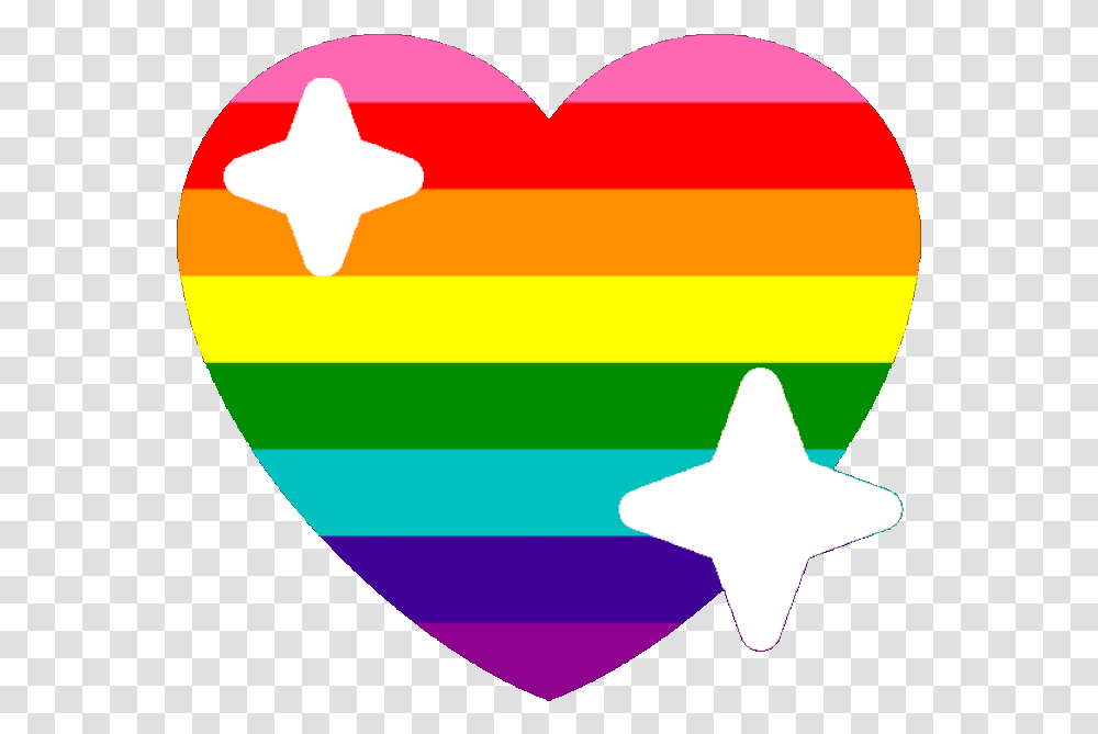 Original Lgbtq Sparkle Heart Discord Pride Heart Emoji Discord, Symbol, Star Symbol Transparent Png