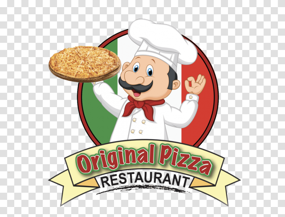 Original Pizza Cartoon Logo, Chef Transparent Png