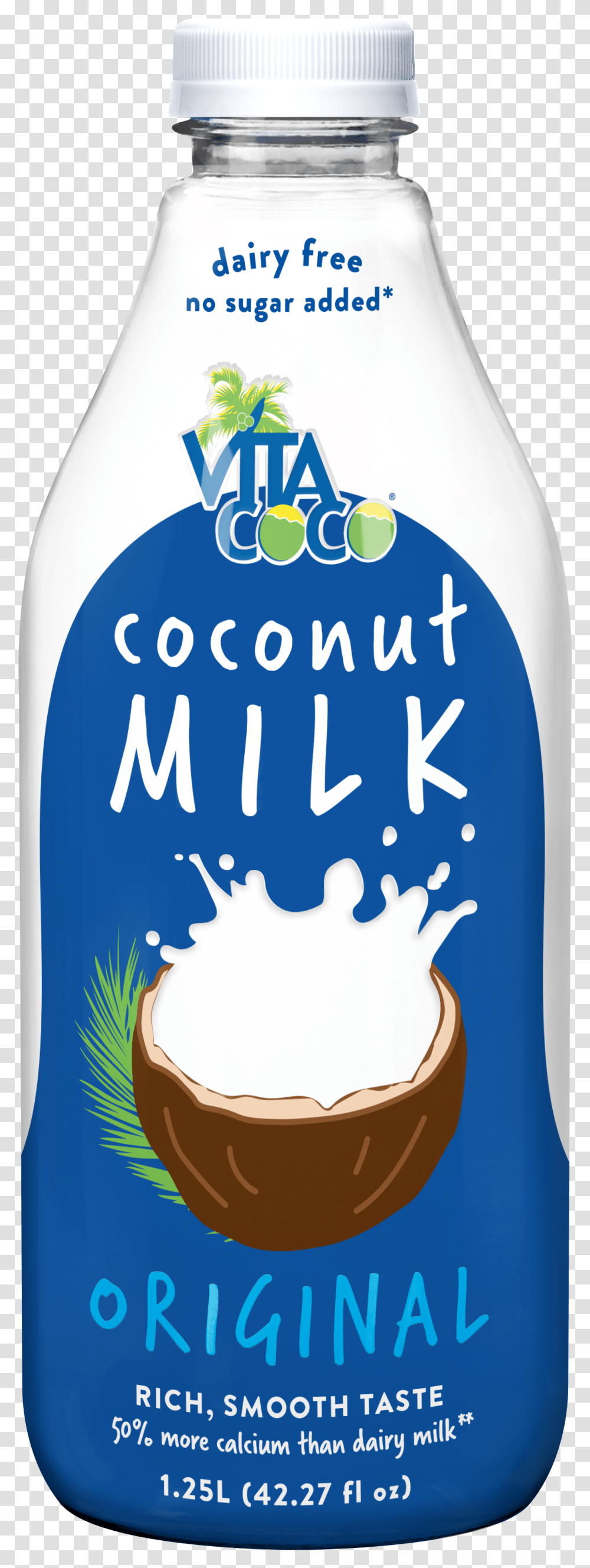 Original Vita Coco Coconut Milk Original, Bottle, Beverage, Drink, Beer Transparent Png
