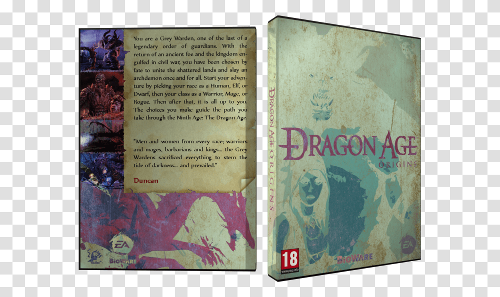 Origins Box Art Cover Dragon Age Origins, Book, Novel, Paper Transparent Png