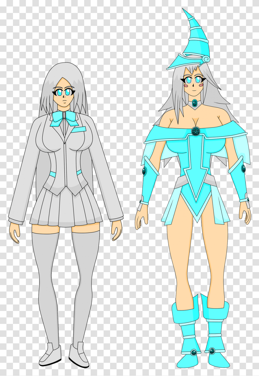 Orihime And Dark Magician Girl Illustration, Apparel, Person, Coat Transparent Png