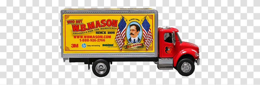 Orioles Wb Mason Delivery Truck, Vehicle, Transportation, Moving Van, Person Transparent Png