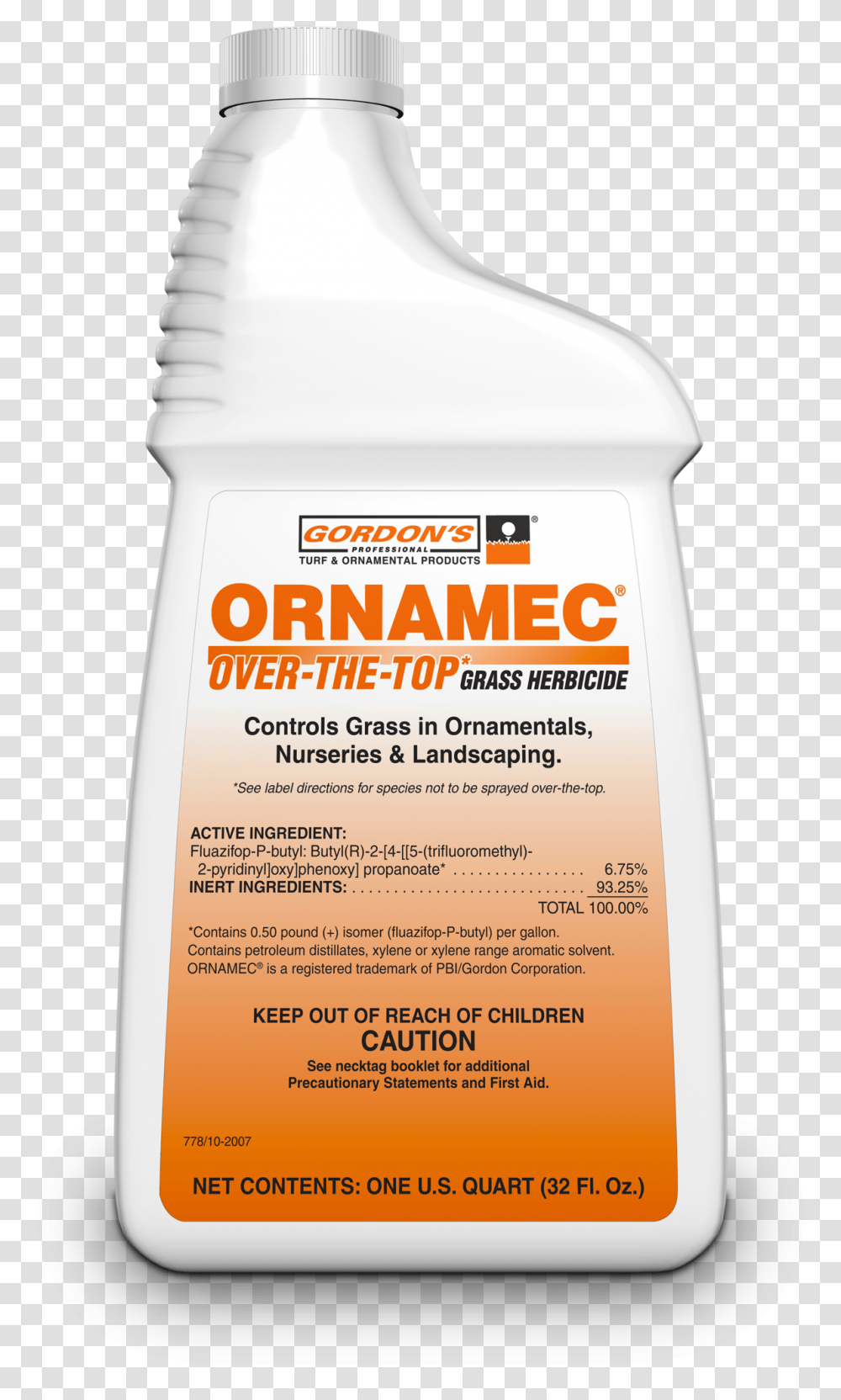 Ornamec Over The Top Grass Herbicide, Cosmetics, Label, Shaker Transparent Png