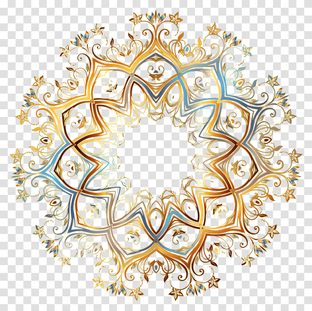 Ornament Clipart Circle Arabic Ornament Gold, Pattern, Floral Design, Fractal Transparent Png