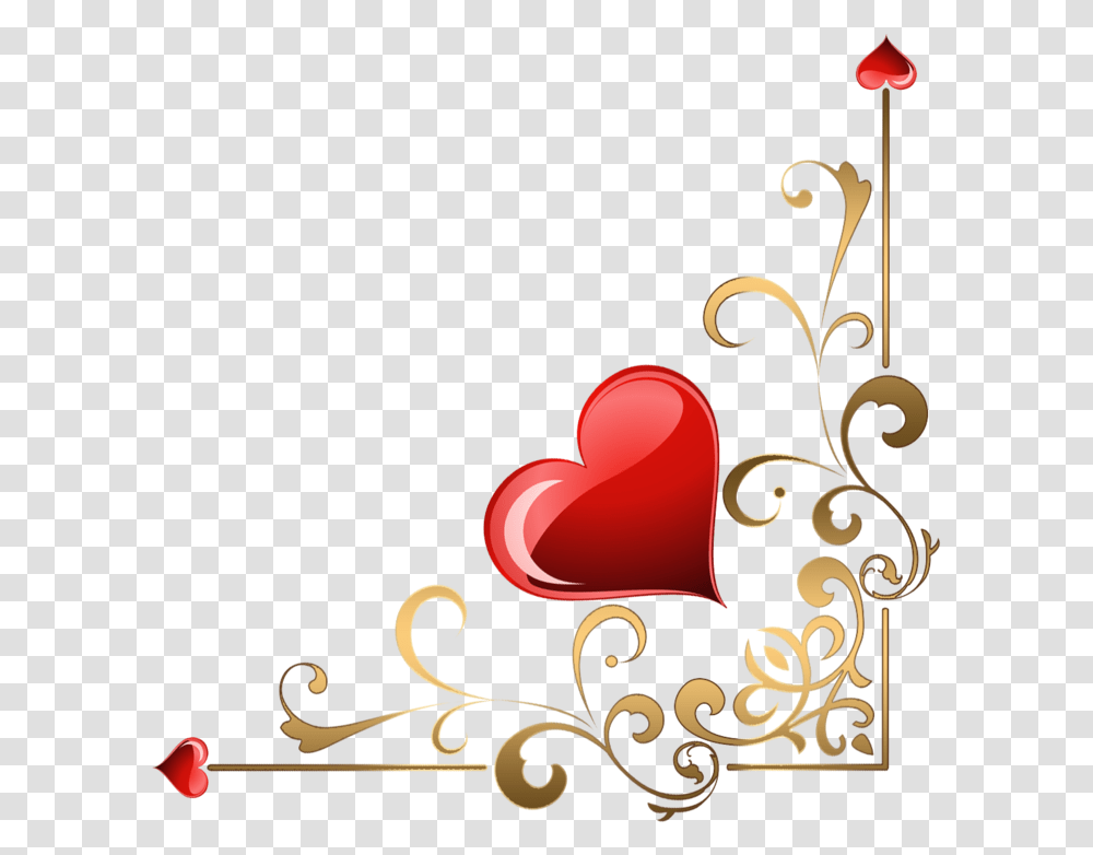 Ornament Clipart Heart Heart Corner Border, Floral Design, Pattern, Dynamite Transparent Png