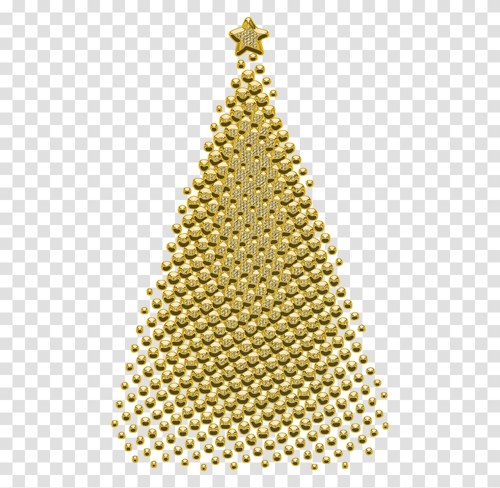 Ornament Decor Golden Free Photo, Tree, Plant, Triangle, Christmas Tree Transparent Png