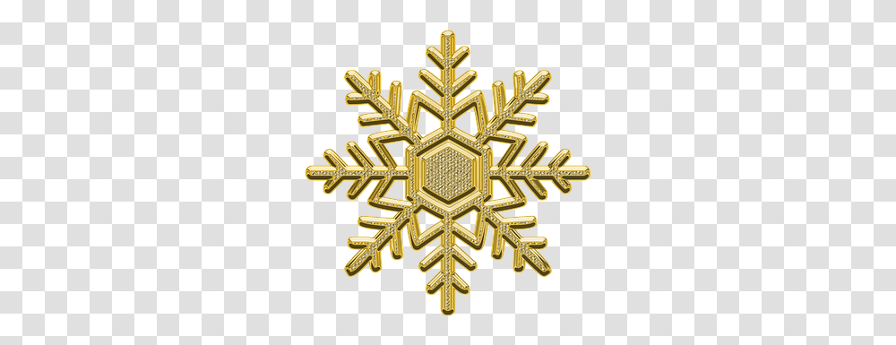 Ornament Decor Snowflake Snow New Year's Eve Heliopark Hotels Amp Resorts, Cross, Gold Transparent Png