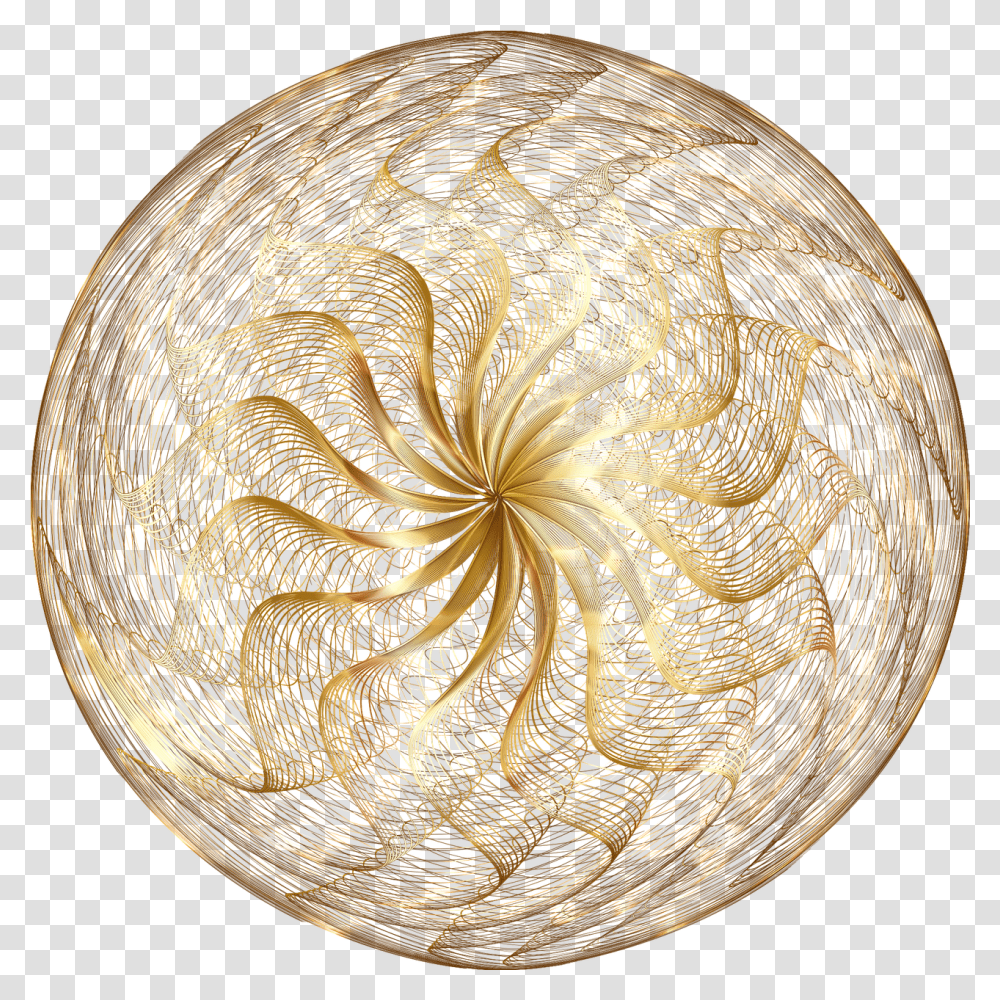 Ornament Gold Line Art Free Vector Graphic On Pixabay Ark Encounter, Sphere, Pattern, Fractal, Rug Transparent Png