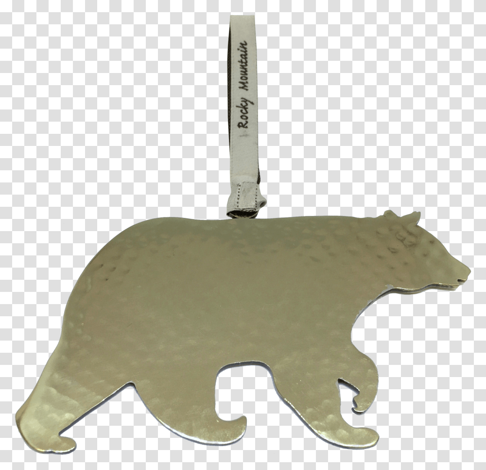 Ornament Rmnp Silver Black Bear Animal Figure, Label, Text, Symbol, Shovel Transparent Png