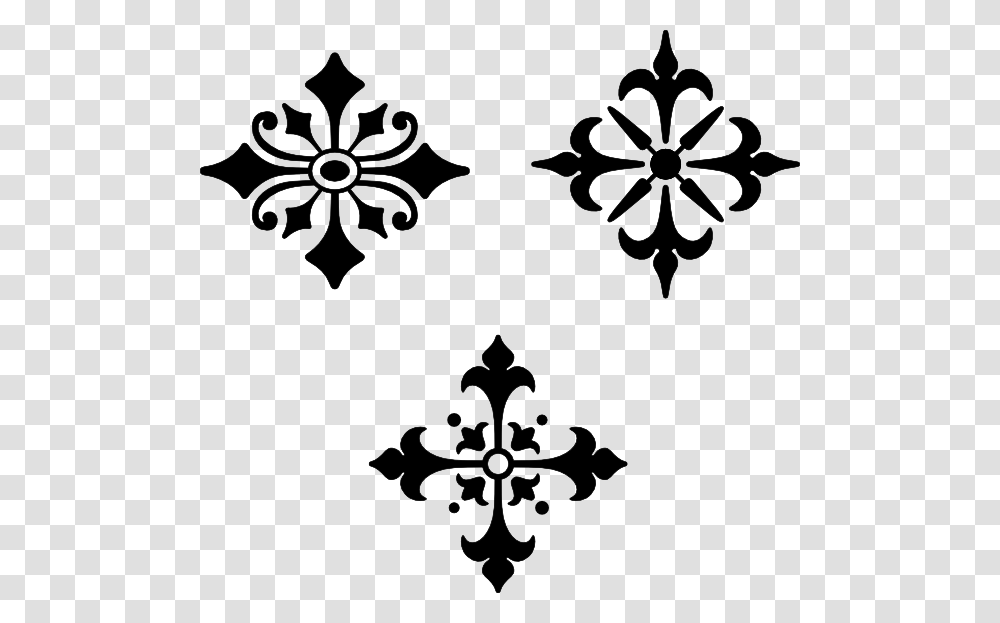 Ornamental Clipart, Stencil, Cross, Floral Design Transparent Png