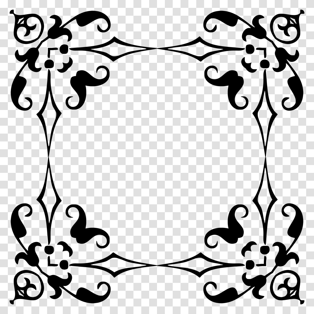 Ornamental Divider Frame 7 Clip Arts Bingkai Untuk Siluet, Gray, World Of Warcraft Transparent Png