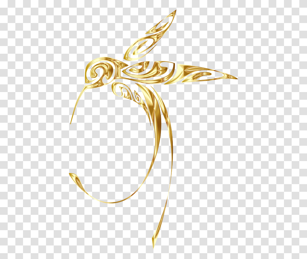 Ornamental Hummingbird Line Art Gold No Bg Gold Hummingbird Clipart, Bronze, Accessories, Accessory Transparent Png
