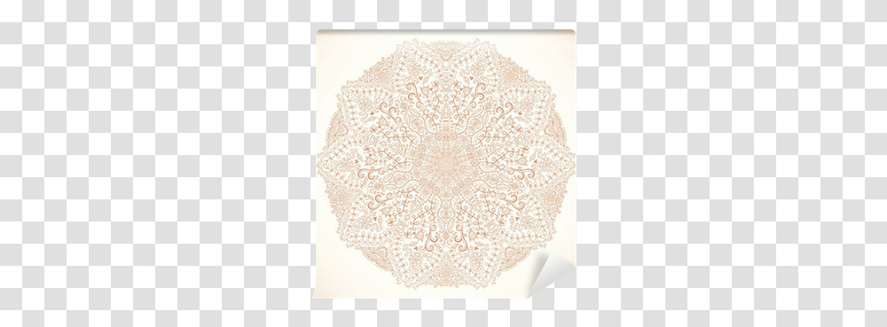 Ornamental Round Lace Pattern Circle Background With Many Detai Wall Mural • Pixers We Live To Change Doily, Rug Transparent Png