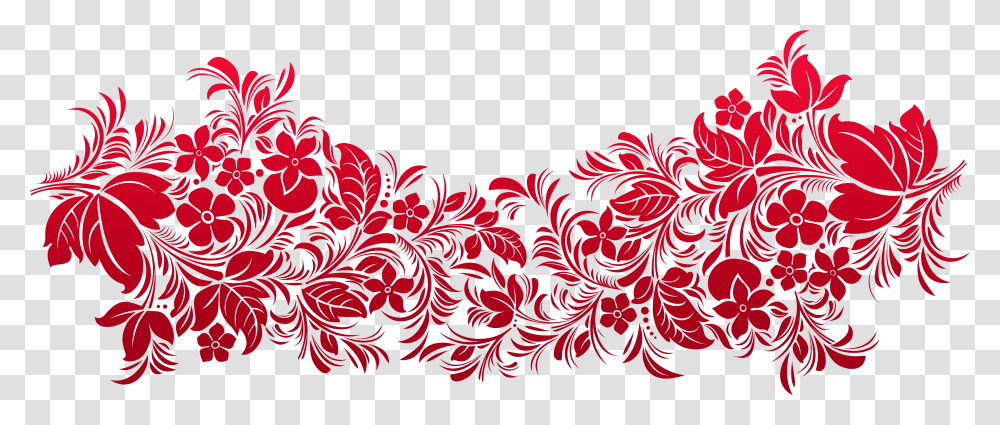 Ornaments Clipart Red Floral Design, Pattern, Rug Transparent Png